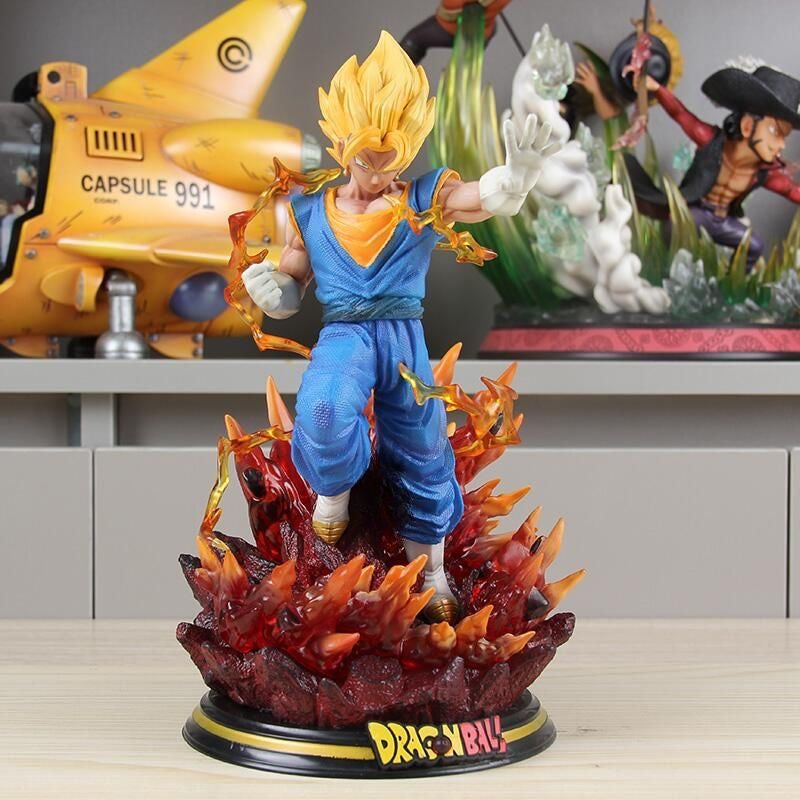 FC Son Goku Statue Dragon Ball Z Resin Figurine Model LED lights